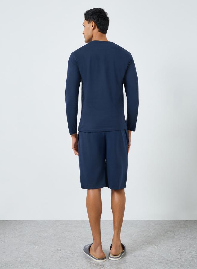 ستايلي طقم بيجاما من شورت وتيشيرت بأكمام طويلة - Image 5